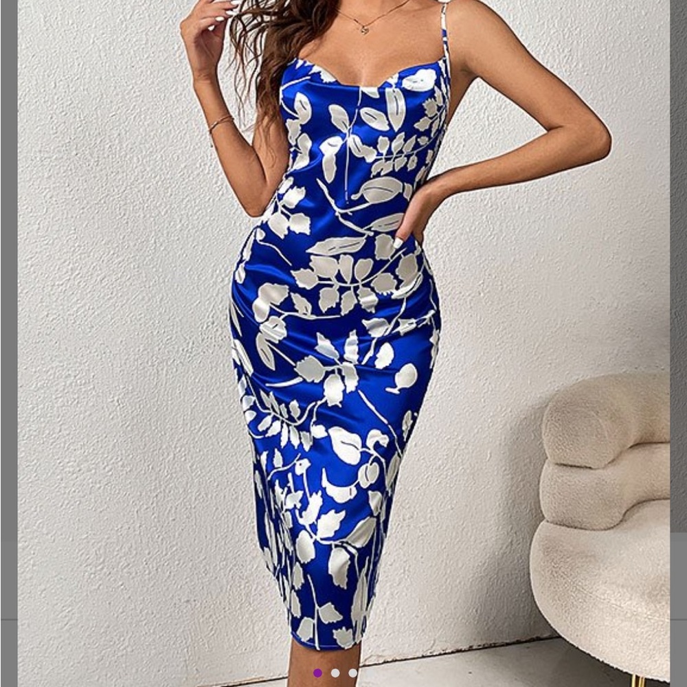 New Womens Cowl Neck Slip Dress
